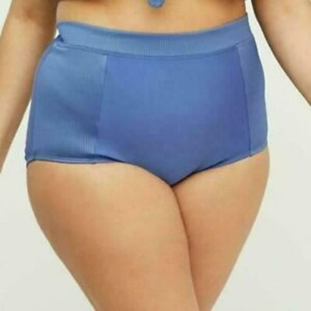 NWT Swim by Cacique High Waist Swimsuit Bottoms Blue Women's Size 28 H10622 - Picture 9 of 9